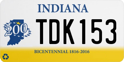 IN license plate TDK153