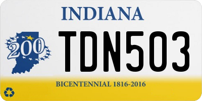 IN license plate TDN503