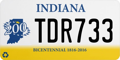 IN license plate TDR733