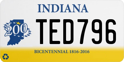 IN license plate TED796