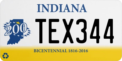 IN license plate TEX344