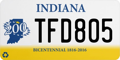 IN license plate TFD805