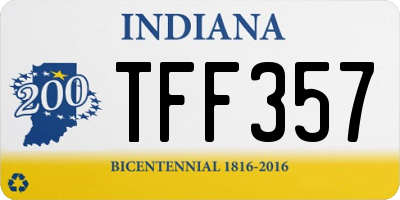 IN license plate TFF357