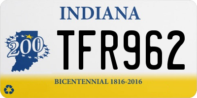 IN license plate TFR962