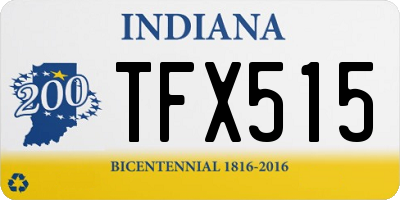 IN license plate TFX515