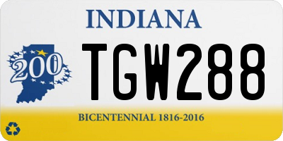 IN license plate TGW288