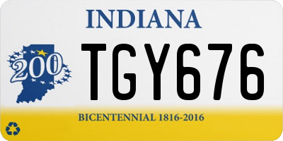 IN license plate TGY676
