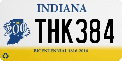 IN license plate THK384