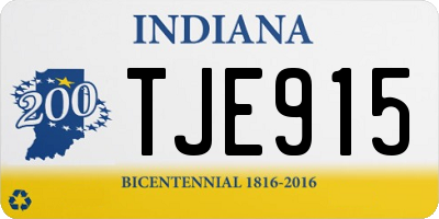IN license plate TJE915