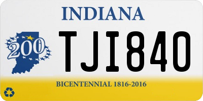 IN license plate TJI840