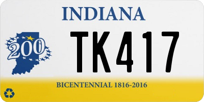 IN license plate TK417