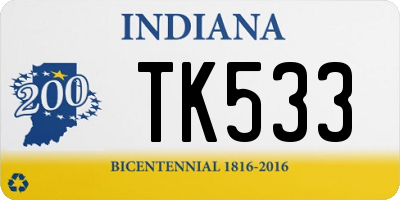 IN license plate TK533