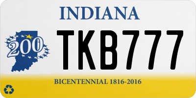 IN license plate TKB777