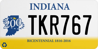 IN license plate TKR767