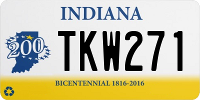 IN license plate TKW271