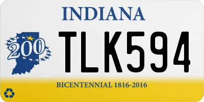 IN license plate TLK594