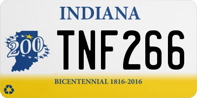 IN license plate TNF266