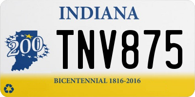 IN license plate TNV875