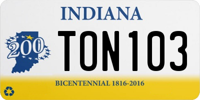 IN license plate TON103