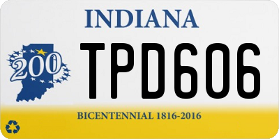 IN license plate TPD606