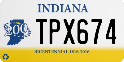 IN license plate TPX674
