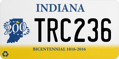 IN license plate TRC236