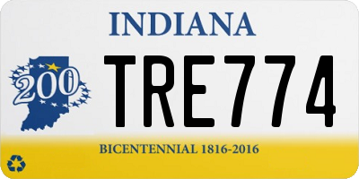 IN license plate TRE774