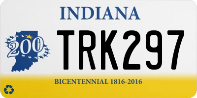 IN license plate TRK297