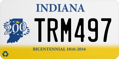IN license plate TRM497