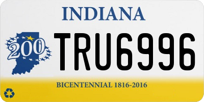 IN license plate TRU6996