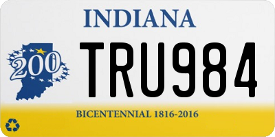 IN license plate TRU984