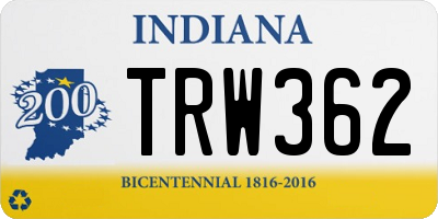 IN license plate TRW362