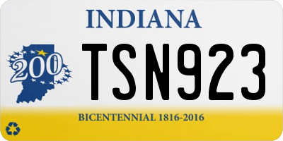 IN license plate TSN923
