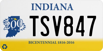 IN license plate TSV847
