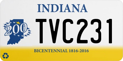 IN license plate TVC231