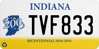 IN license plate TVF833