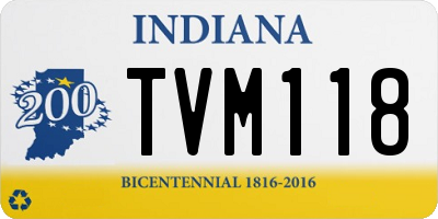 IN license plate TVM118