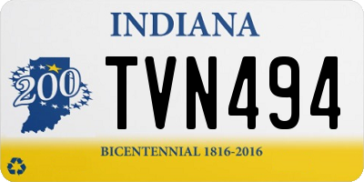 IN license plate TVN494
