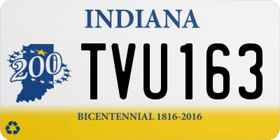 IN license plate TVU163