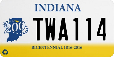 IN license plate TWA114