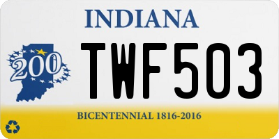 IN license plate TWF503