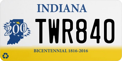 IN license plate TWR840