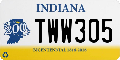 IN license plate TWW305