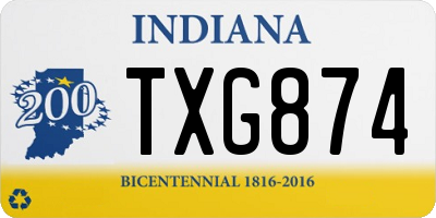 IN license plate TXG874