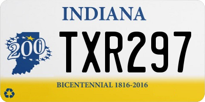 IN license plate TXR297