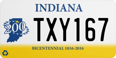 IN license plate TXY167
