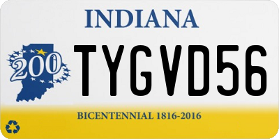 IN license plate TYGVD56