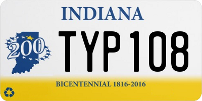 IN license plate TYP108