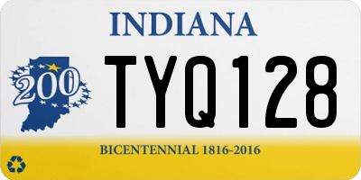 IN license plate TYQ128