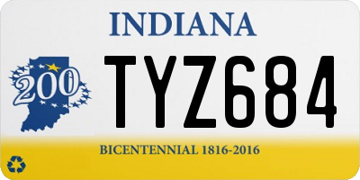 IN license plate TYZ684